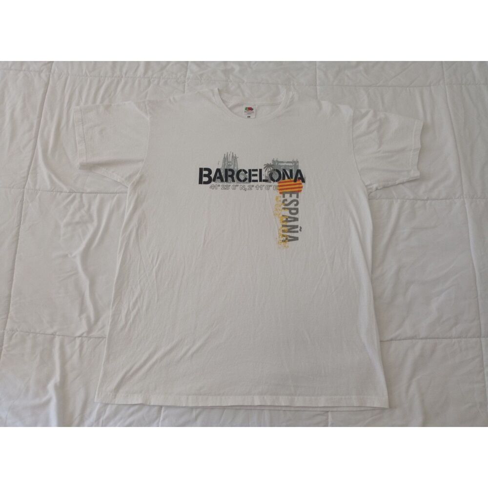 Barcelona España BCN Spain White T-shirt Men's Extra Large XL